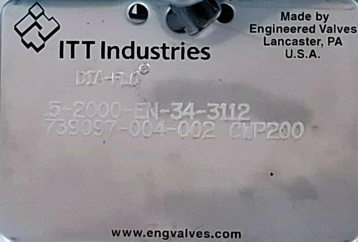 Used LOT OF 2 ITT ENGINEERED NO. 12 AIR MOTOR VALVES