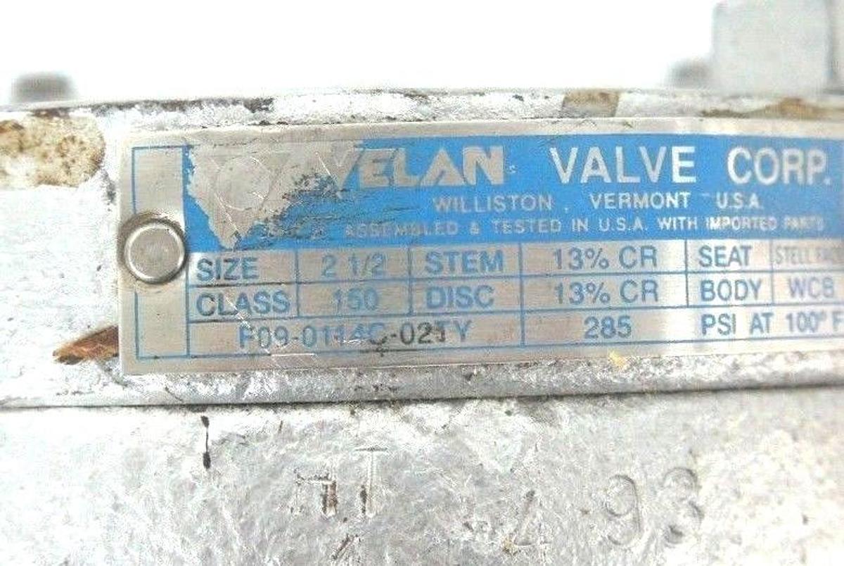 Used NEW VELVAN F09-0114C-02TY FLANGED CHECK GATE VALVE 2-1/2" F090114C02TY