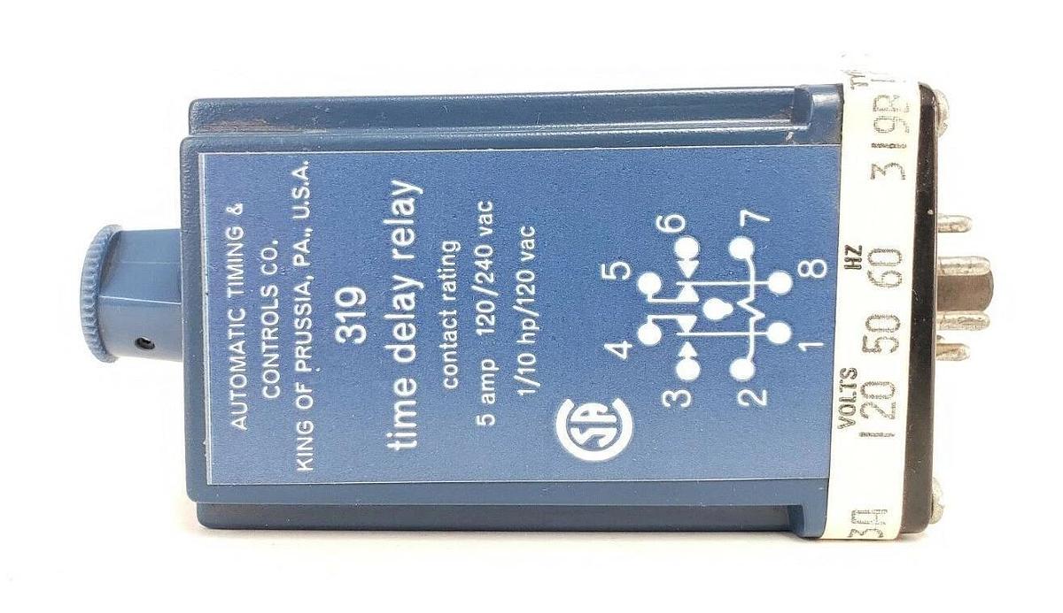 NIB ATC 319B101Q1C TIME DELAY RELAY 120V, 50/60HZ, 0-6SEC