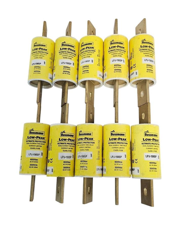 LOT OF 10 NEW COOPER BUSSMANN LPJ-150SP LOW-PEAK FUSES LPJ150SP