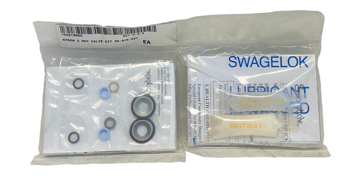 Used 2 NEW SWAGELOK SS-91K-62T / SS91K62T REINFORCED PTFE KITS FOR 62 SERIES VALVES