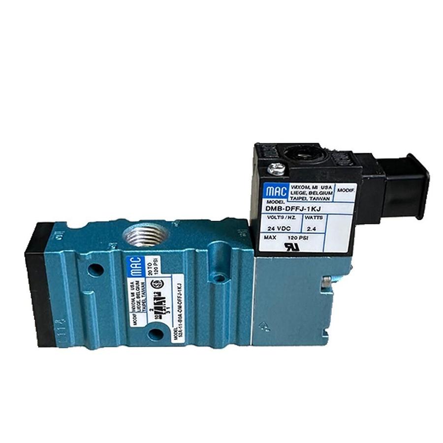 Used NEW MAC 52A-11-BOA-DM-DFFJ-1KJ / 52A11BOADMDFFJ1KJ 3-WAY SOLENOID VALVE 24VDC