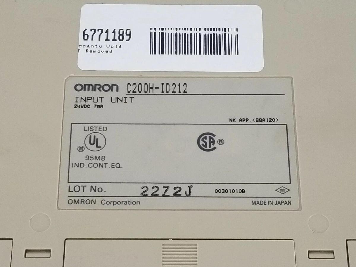Used OMRON C200H-ID212 INPUT MODULE 24VDC, 7mA, C200HID212