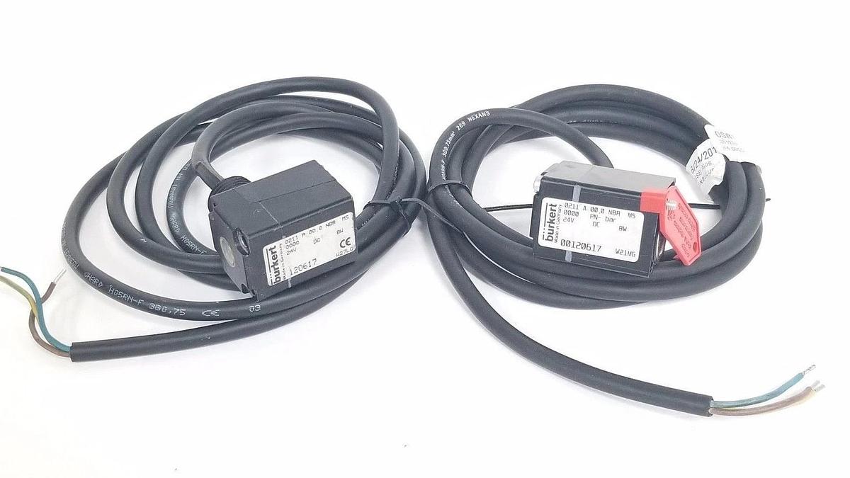 Used LOT OF 2 BURKERT 120617 VALVE COILS 24V, 8W