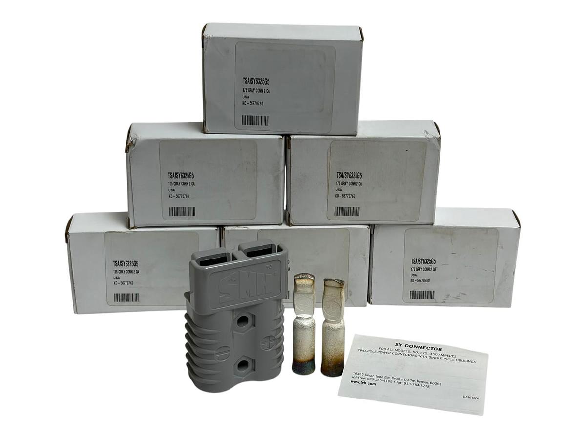 LOT OF 6 SMH SY6325G5 SY175 Grey 175A Quick Disconnect Forklift Connector 2 GA