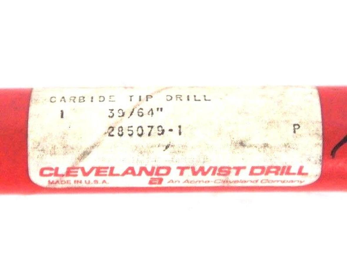 Used NEW CLEVELAND TWIST DRILL 285079-1 39/64" CARBIDE TIPPED DRILL BIT 2850791