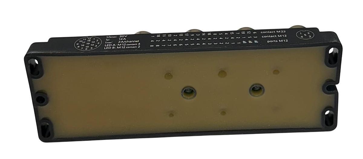 Used ESCHA 8I/OM12-5P3T / 8045647 M12 JUNCTION ANALOG I/O MODULE 8-WAY M23 NSMP