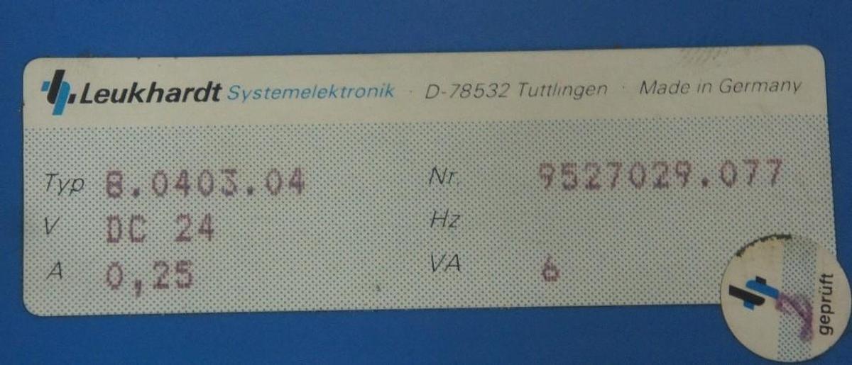 Used LEUKHARDT 8.0403.04 BK MIKRO 4 TIME DELAY RELAY 9527029.077