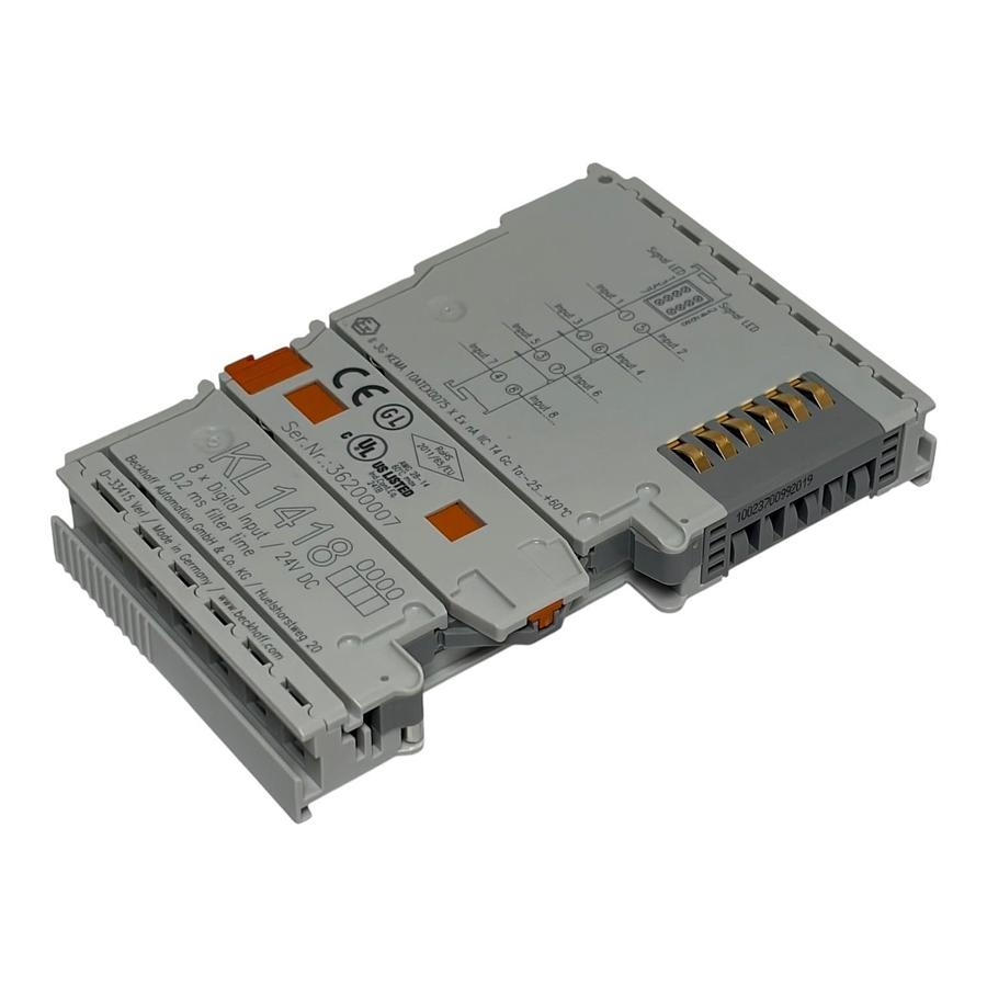 Used Beckhoff KL1418 Digital Input Module 8 Channel 24VDC 0.2ms Bus Terminal New