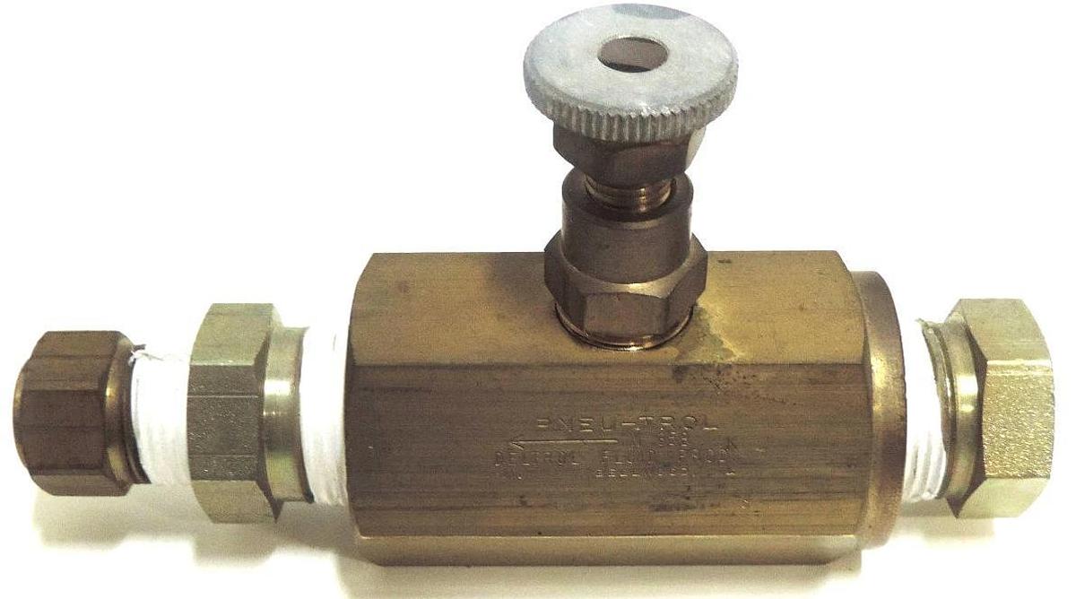 DELTROL PNEU-TROL N35B 3/4" FNPT BRASS NEEDLE VALVE W/ FITTINGS ASSEMBLY