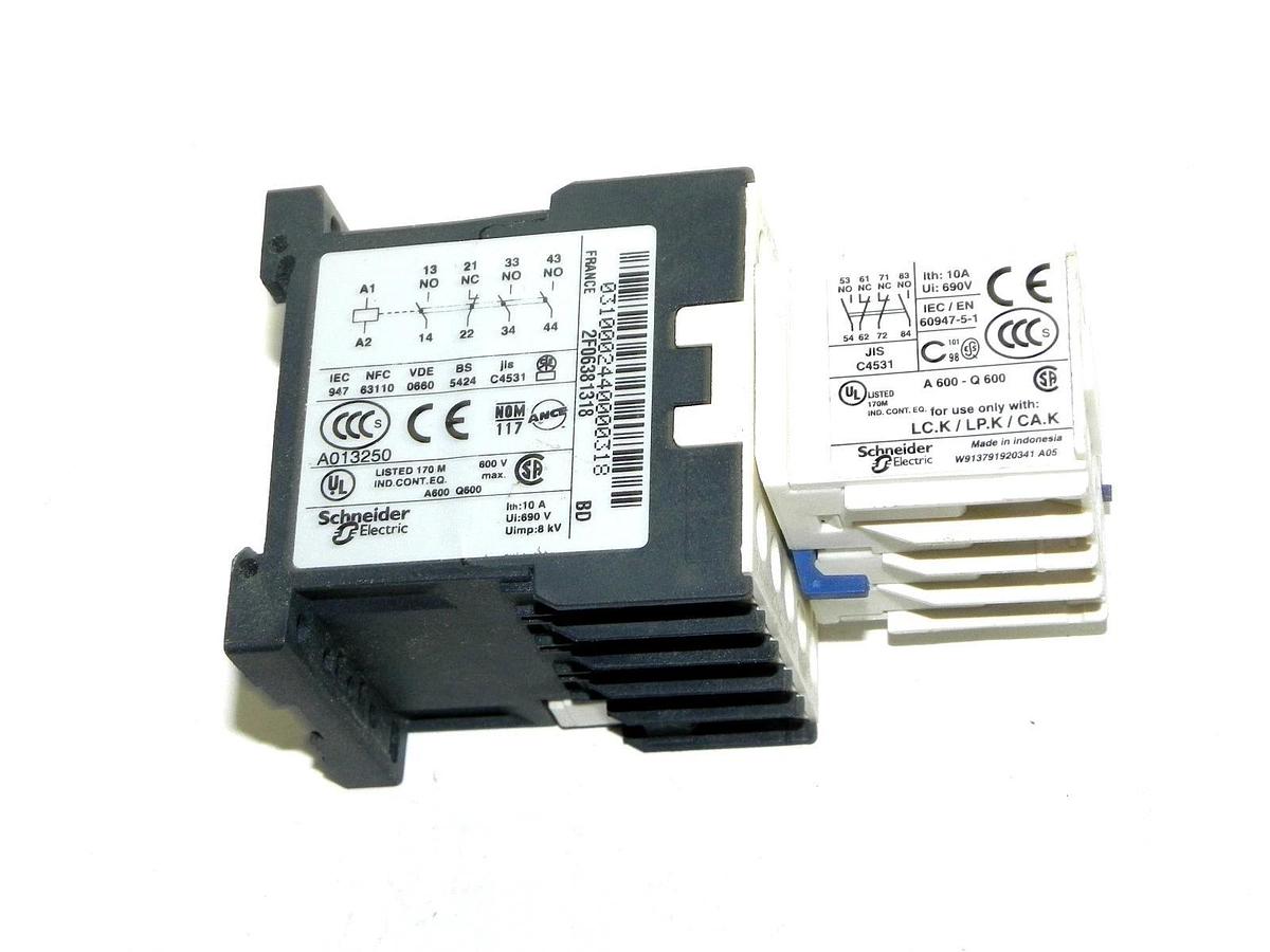 Used TELEMECANIQUE CA3KN31BD CONTROL RELAY 24V W/ LA1KN22 AUX CONTACT