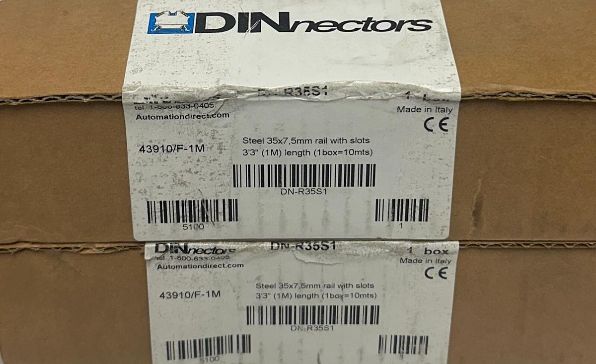 Used 18 AUTOMATION DIRECT DN-R35S1 / 43910/F-1M DINnectors RAILS 3'3'' 35x7.5mm NSMP