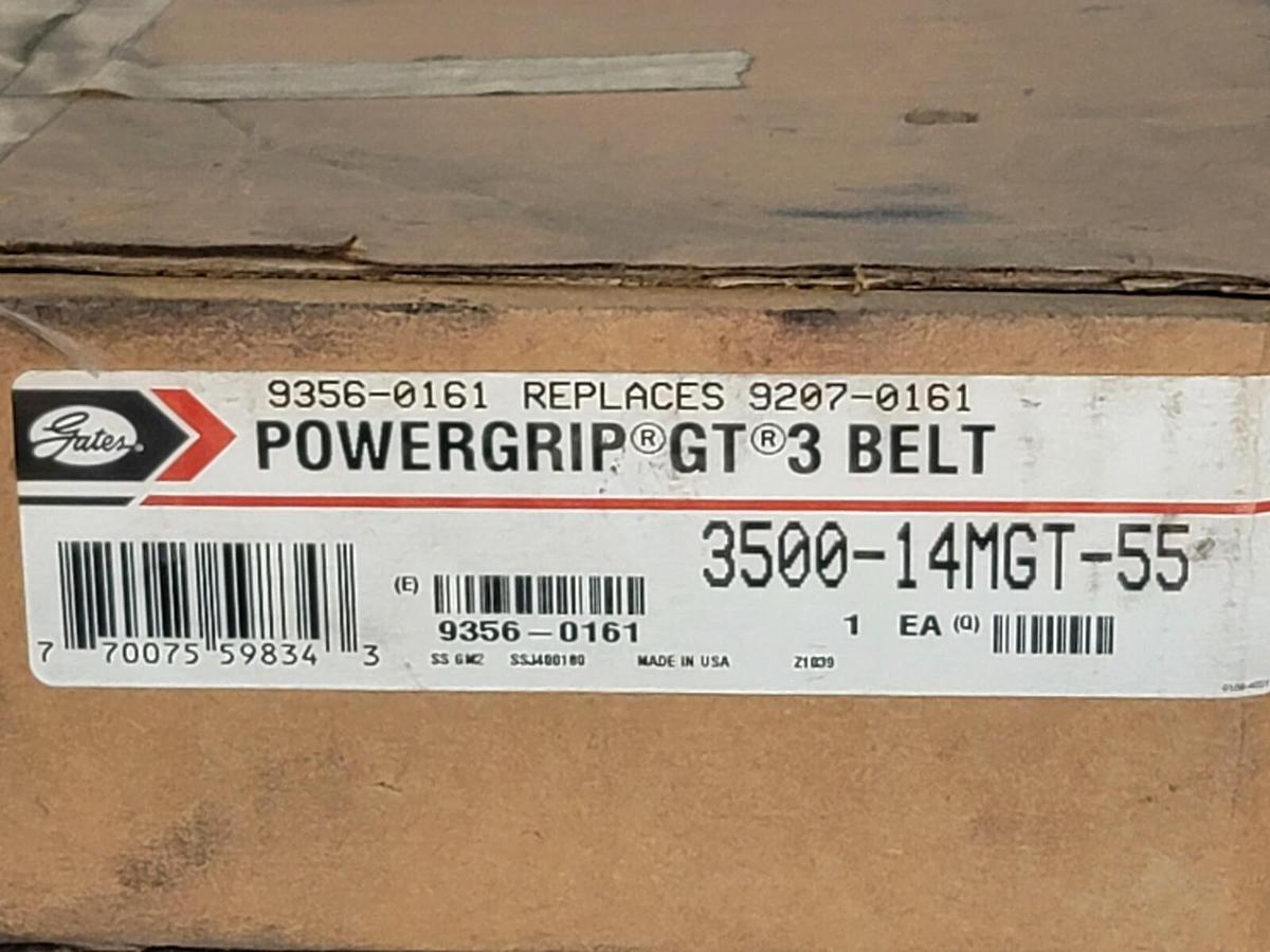 Used NIB GATES 3500-14MGT-55 POWERGRIP GT 3 BELT 9356-0161 REPLACES 9207-0161