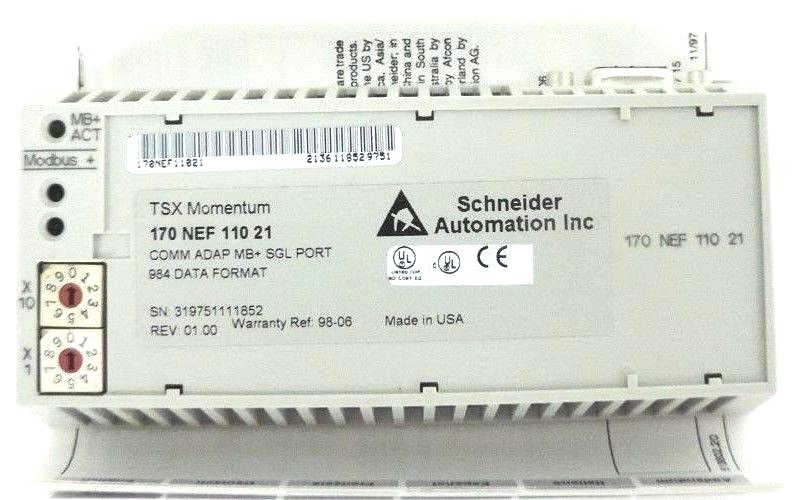 NIB SCHNEIDER MODICON 170NEF11021 COMM ADAP MB+ SGL PORT 984 DATA FORMAT