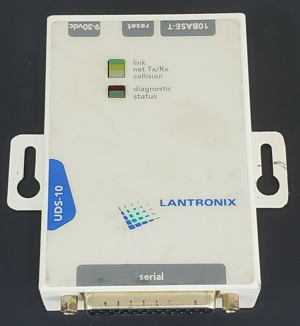 Used LANTRONIX UDS-10-01 EXTERNAL DEVICE SERVER 1-CHANNEL UDS-10, REV. C20