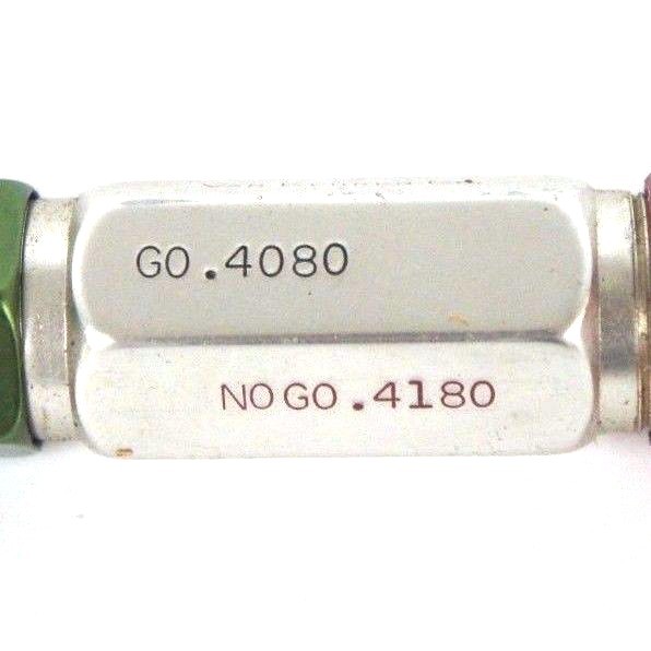 Used VAN KEUREN CO. PLUG GAGE GO 0.4080MM NO GO 0.4180MM