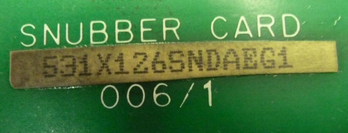 Used GENERAL ELECTRIC 531X126SNDAEG1 SNUBBER CARD