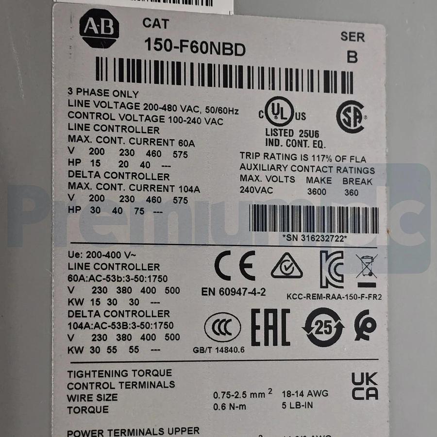 Pre-Owned Surplus Allen Bradley 150-F60NBD /B SMC Flex Smart Motor Controller