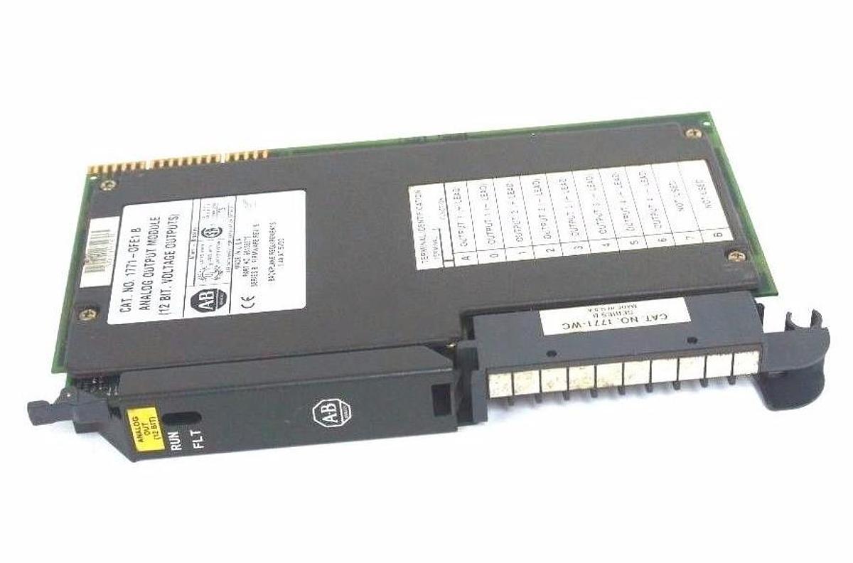 Used ALLEN BRADLEY 1771-OFE1 ANALOG OUTPUT MODULE SER B, F/W REV B W/ 1771-WC