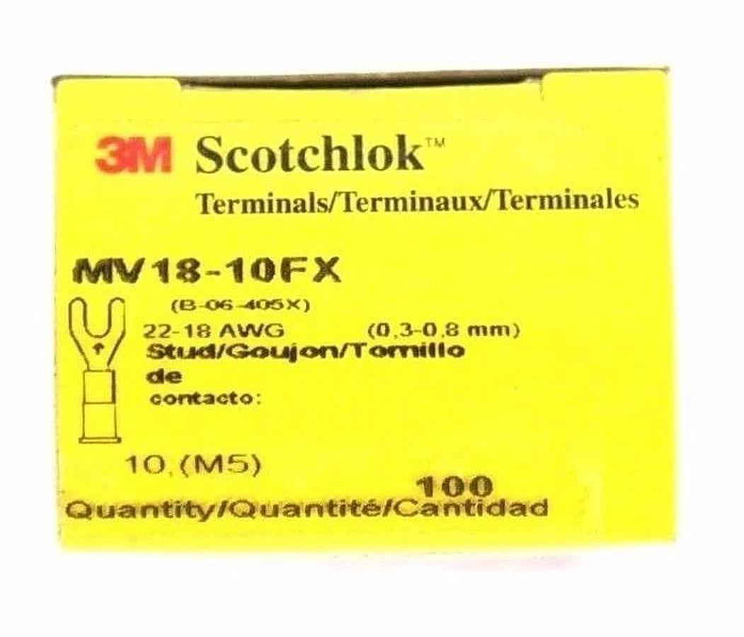 Used LOT OF 200 NEW 3M SCOTCHLOK MV18-10FX FORK TERMINAL VINYL INSULATED