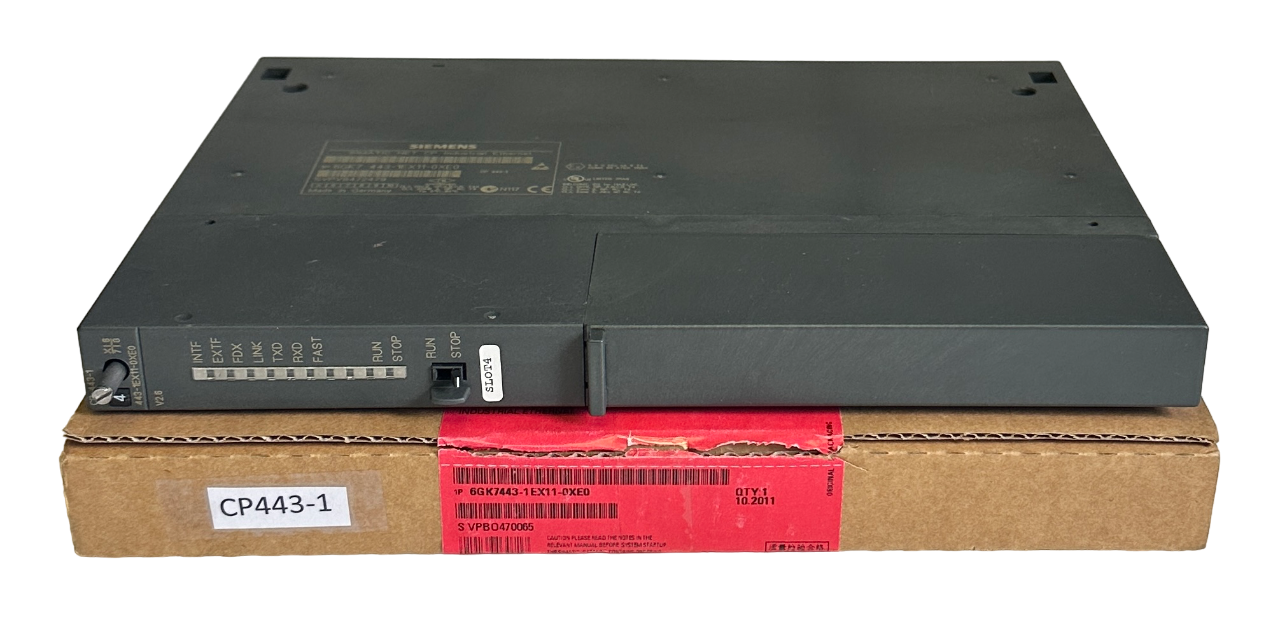 Used SIEMENS 6GK7443-1EX11-0XE0 / 6GK74431EX110XE0 SIMATIC NET CP443 COMM PROCESSOR