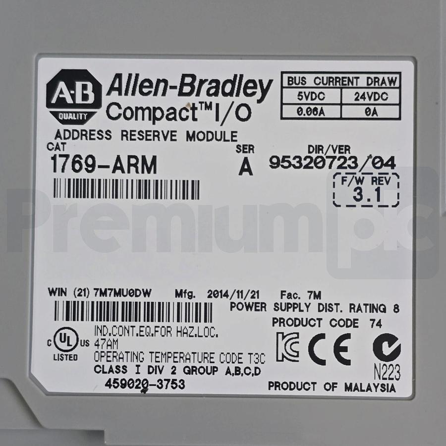 Used Opened Pre-Owned Allen Bradley 1769-ARM /A CompactLogix Address Reserve Module