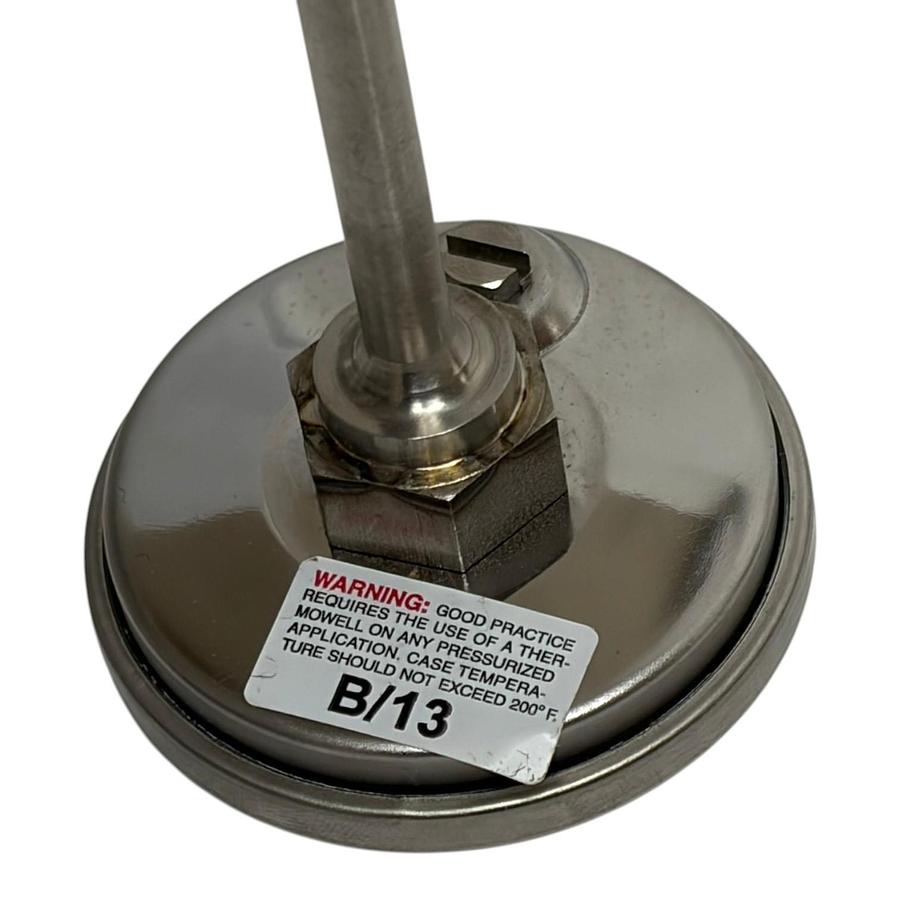 Used Lot of 2 Ashcroft 2" Dial Bimetal Thermometers 0-200 F Stainless Steel 4" Stem