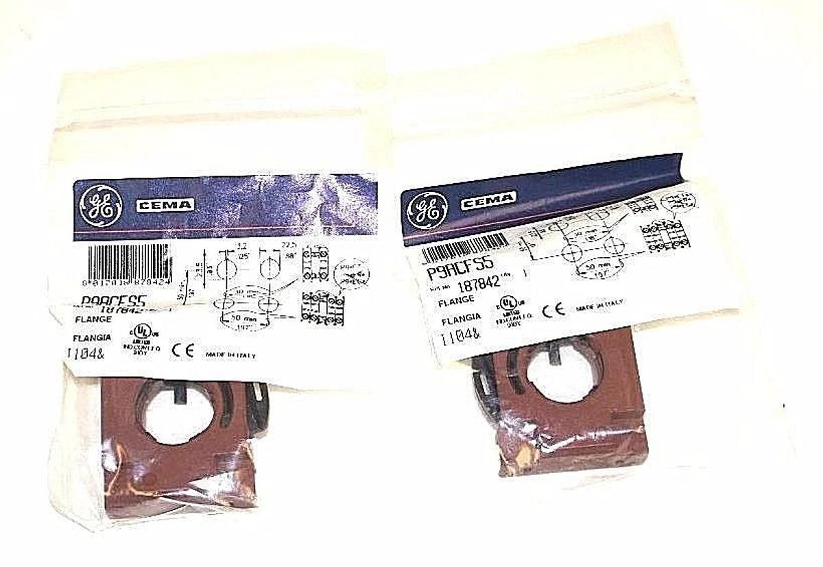 Used LOT OF 2 NEW GENERAL ELECTRIC P9ACFS5 FLANGE CONTACT BLOCKS