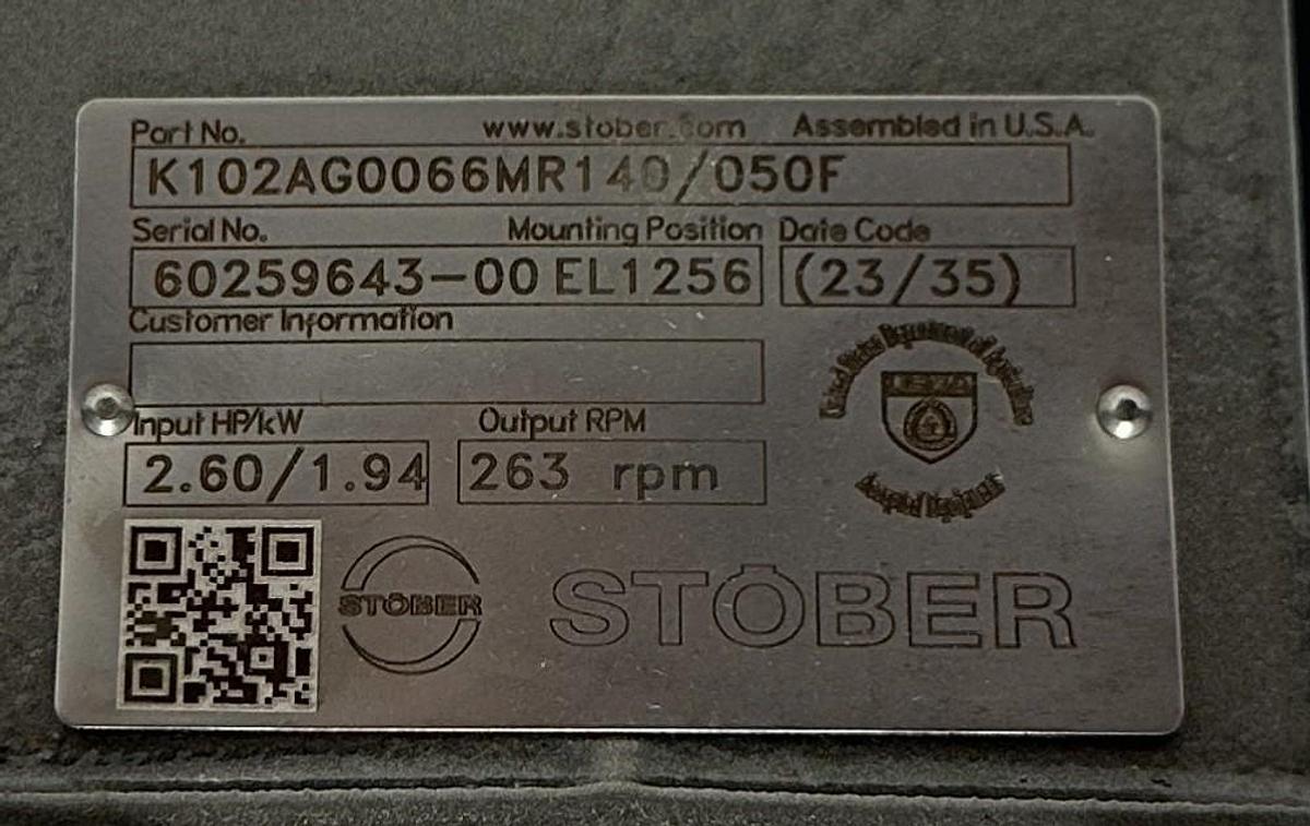 Used STOBER K102AG0066MR140/050F / K102AG0066MR140050F REDUCER 2.6HP/1.94kW NSNP