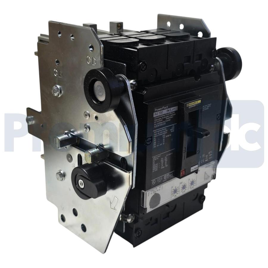 Used Square D HJD36150U33X PowerPact HJ 150 3P 600V 150A Drawout Circuit Breaker NSMP