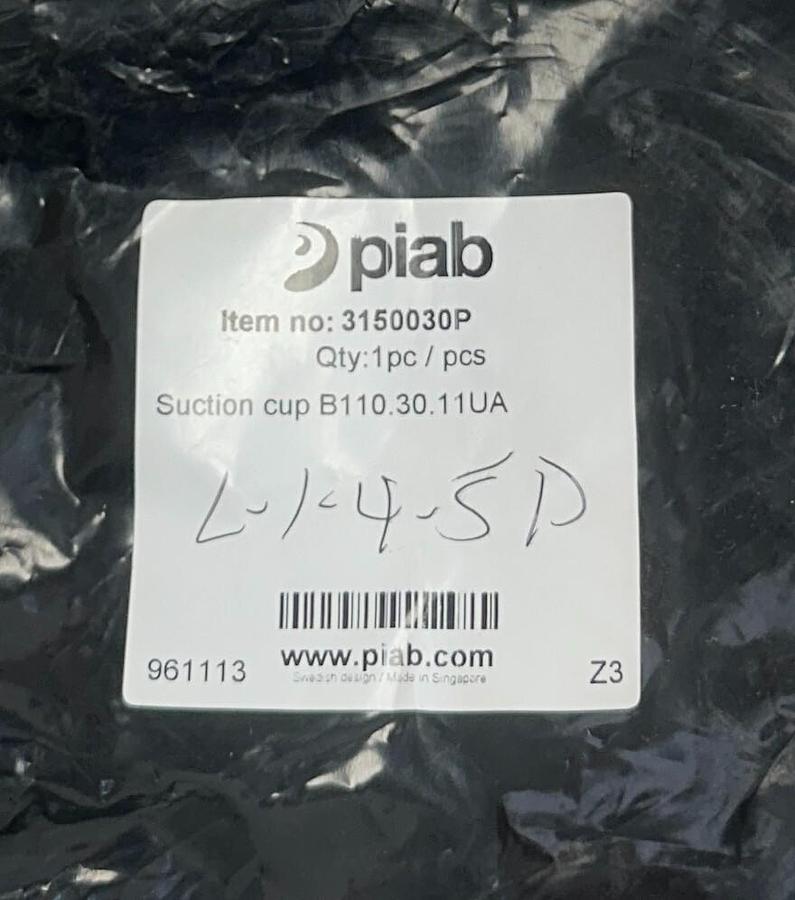 Used PIAB B110.30.11UA / 3150030P BELLOWS SUCTION CUP B SERIES 940100 NSMP