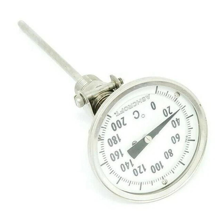 Used ASHCROFT 0-200 DEGREE C THERMOMETER, ~5.25" PROBE
