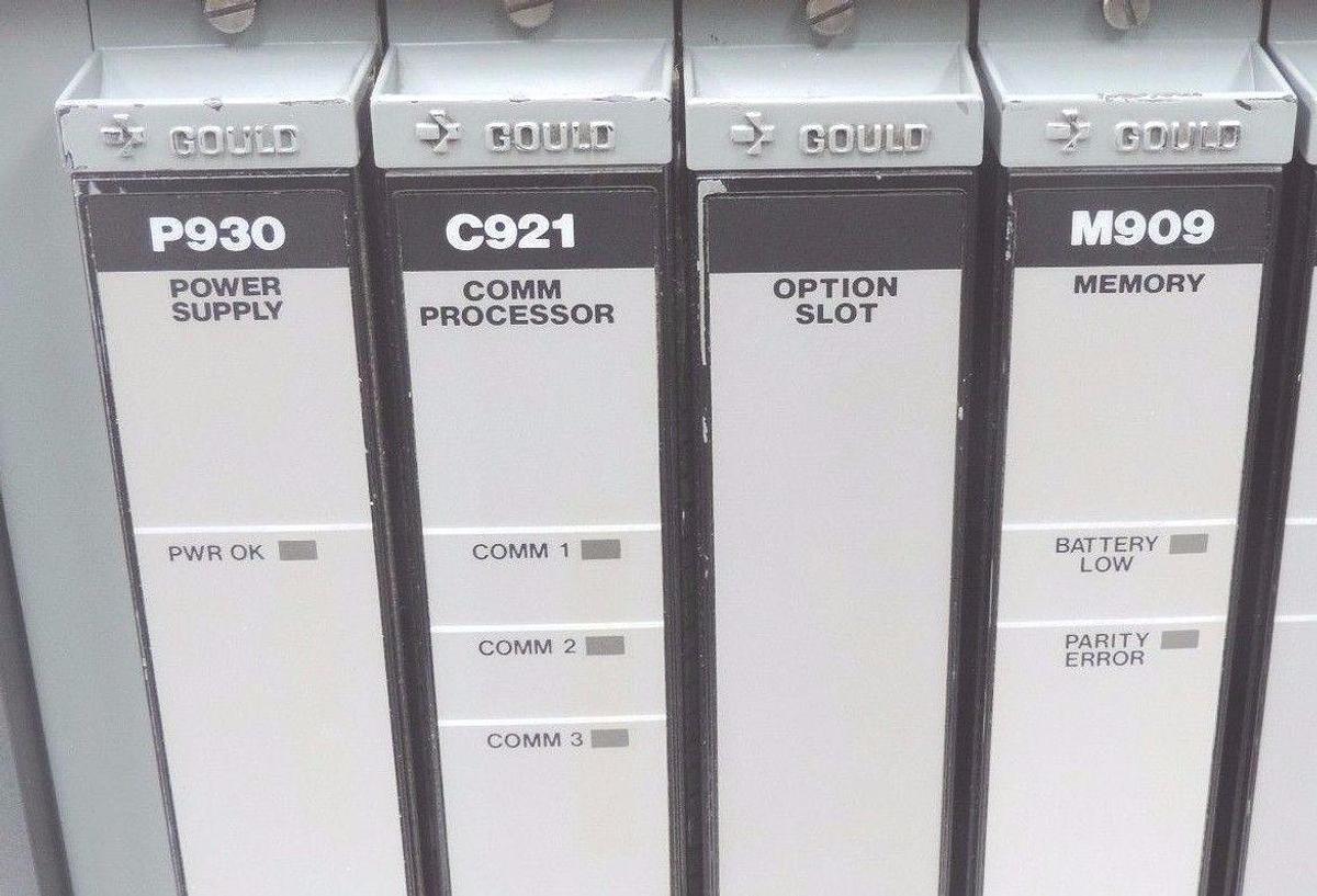 Used GOULD MODICON AS-984B-128 MODULE 200 I / O SYS 24BIT 128K W/ S902 MEMORY MODULE