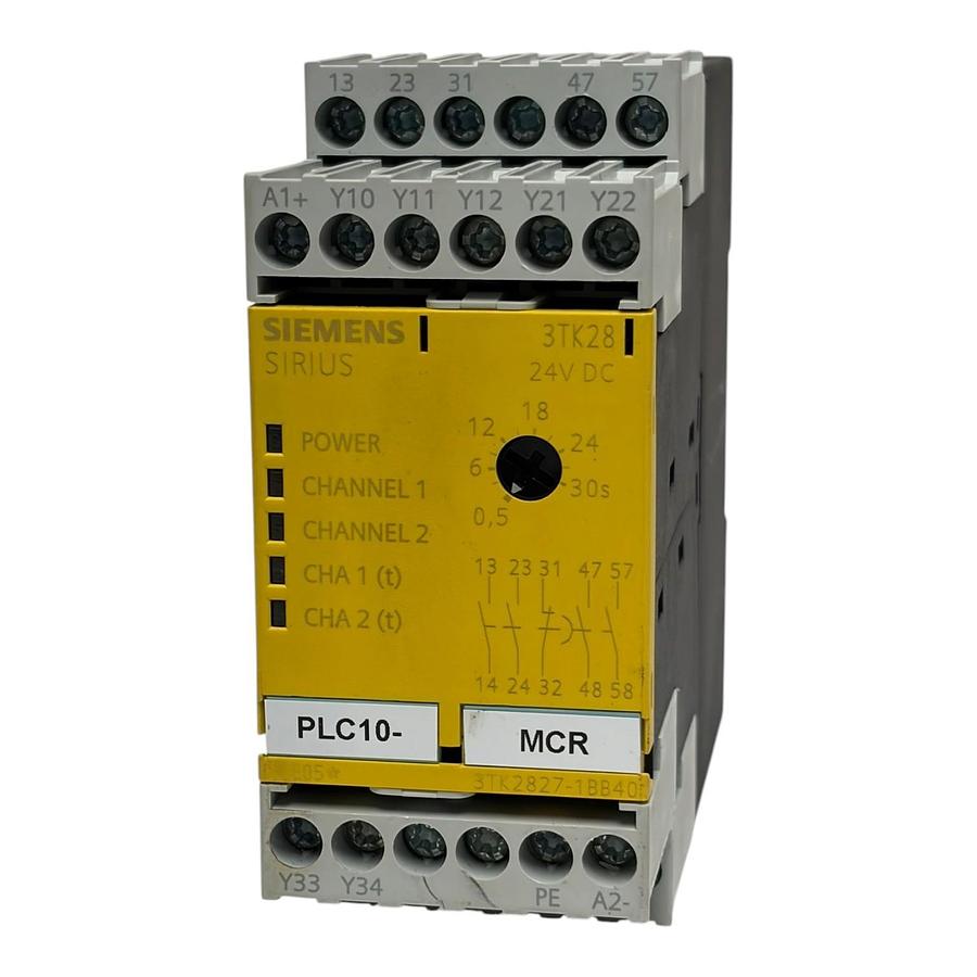 Used Siemens 3TK2827-1BB40 SIRIUS Safety Relay 24VDC 0.5-30s Delay 3TK28271BB40