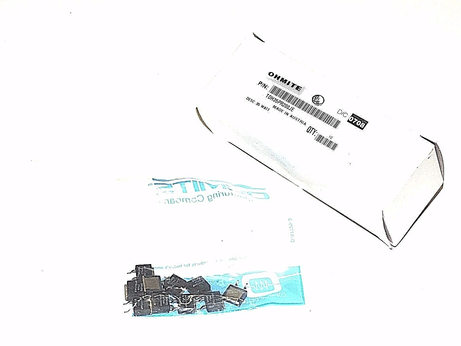 LOT OF 10 NIB OHMITE TDH35PR200JE THICK FILM RESISTORS