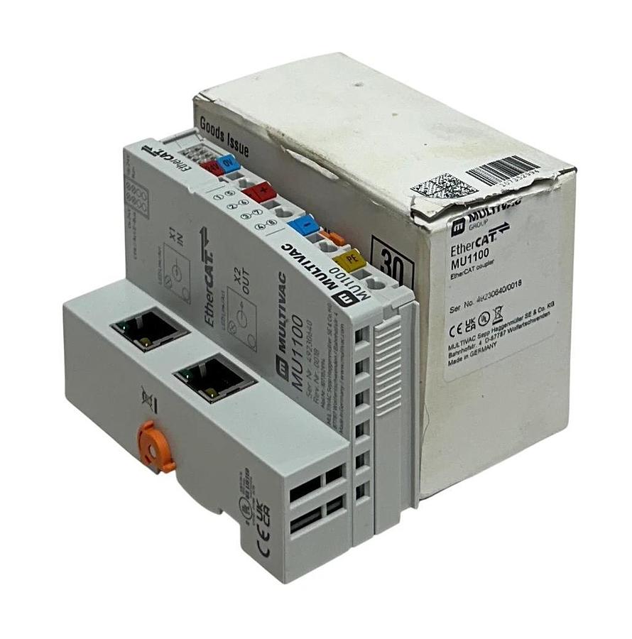 BECKHOFF MULTIVAC MU1100 EtherCAT COUPLER MODULE 24V 107352994 LED NSMP