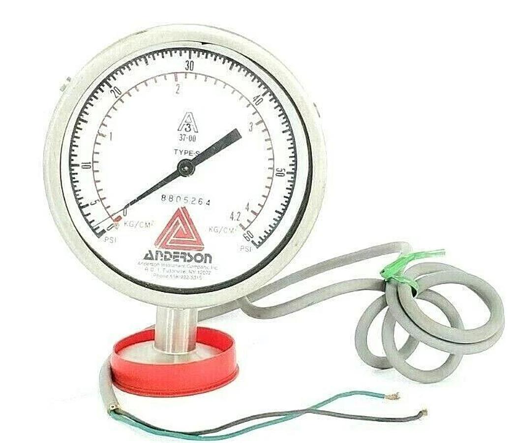 Used ANDERSON 37-00 TYPE S PRESSURE GAUGE 0-60PSI 0-4.2KG/CM^2 8805264