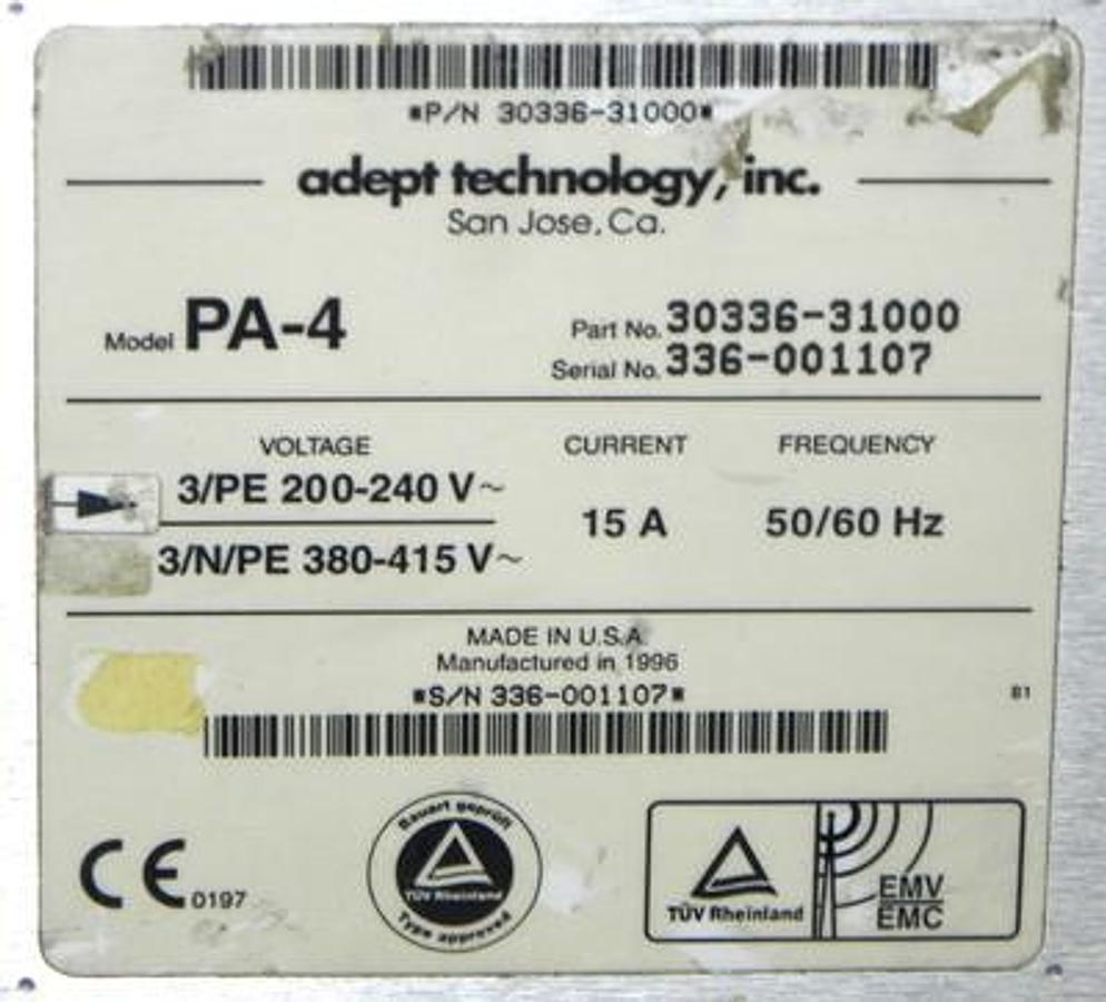 Used ADEPT 30336-31000 PA-4 SLOT ROBOT POWER SUPPLY CHASSIS 3033631000