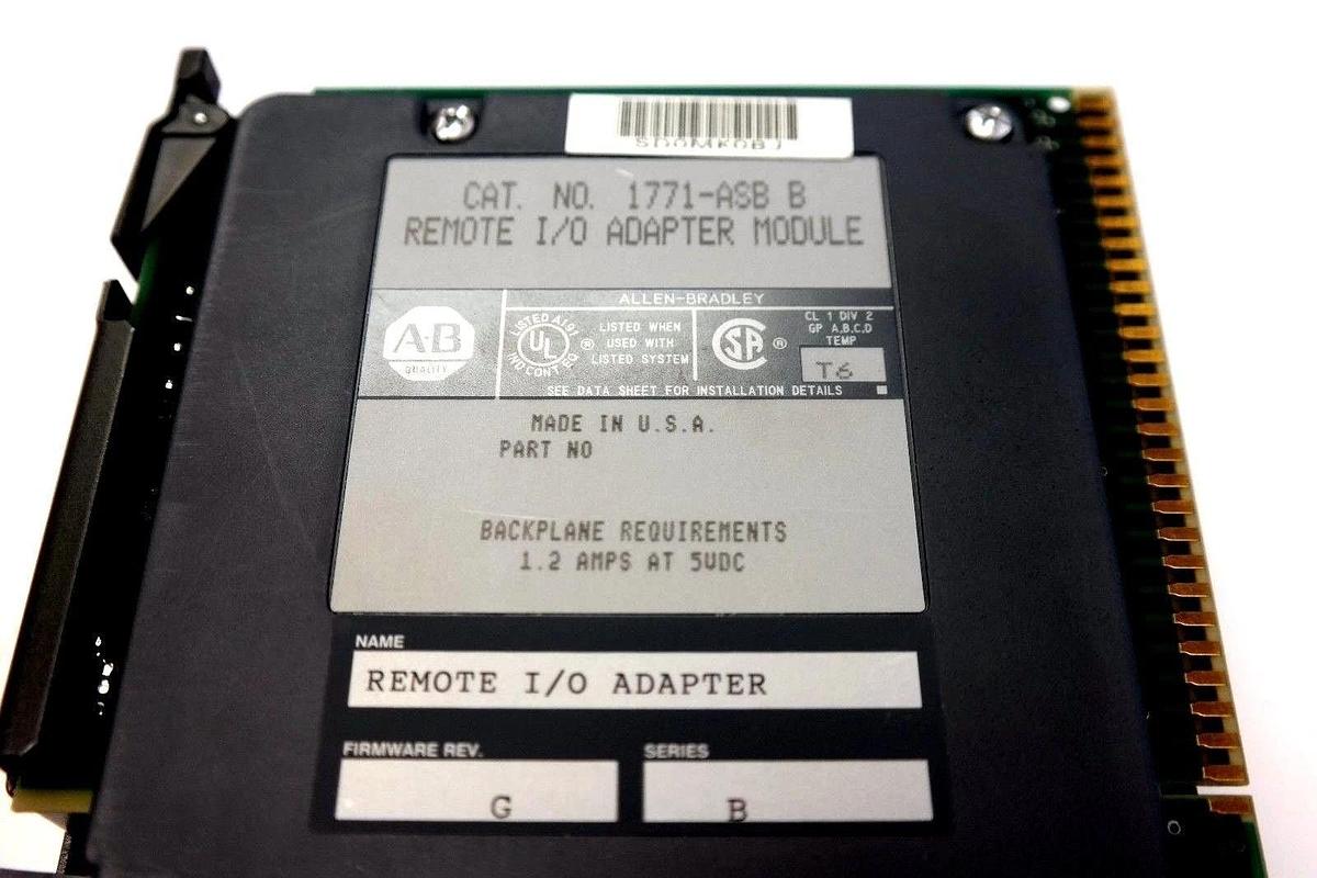 Refurbished REMANUFACTURED ALLEN BRADLEY 1771-ASB REMOTE I/O ADAPTER SER B 1771ASB/B F/W B/G