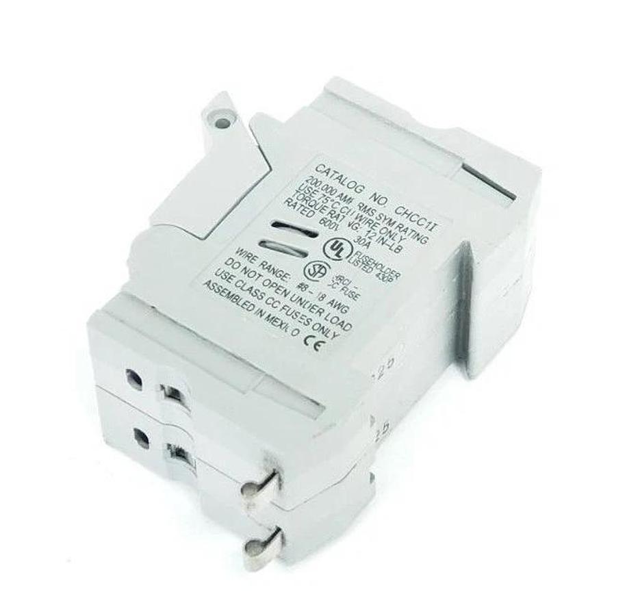 Used LOT OF 2 COOPER BUSSMANN CHCC1I FUSE HOLDERS 30A, 600V, W/ KTK-R-3 FUSES