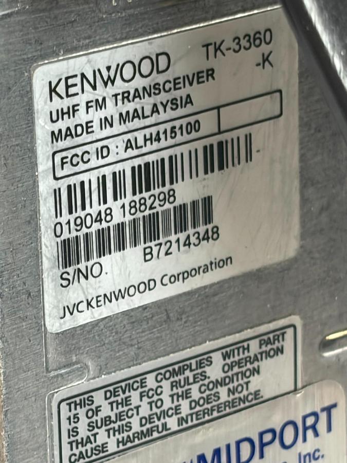 Used Kenwood ProTalk TK-3360-K UHF Two Way Radio Transceivers - Lot of 2