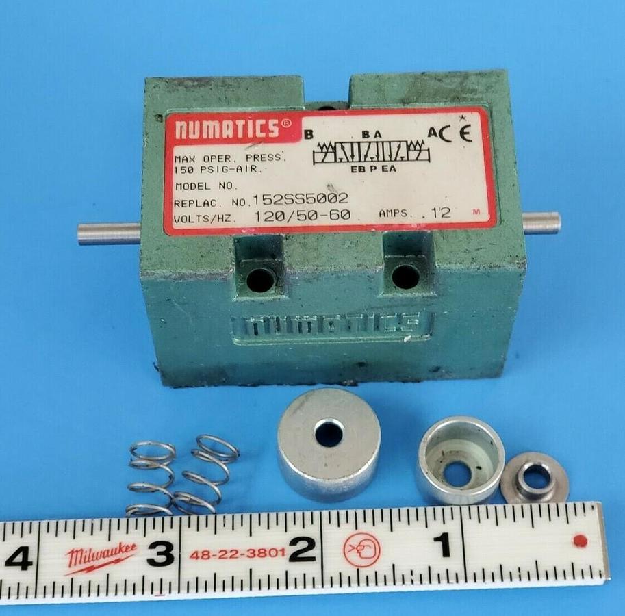 Used NUMATICS 152SS5002 SOLENOID VALVE BODY .12 AMPS