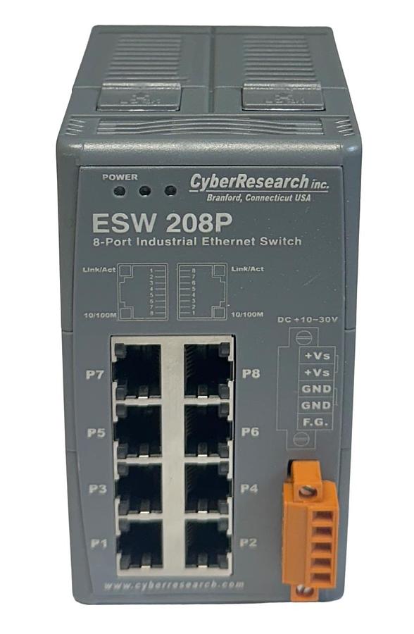 Used CyberResearch INC ESW-208P / ESW208P 8-PORT INDUSTRIAL EtherNet SWITCH USNP