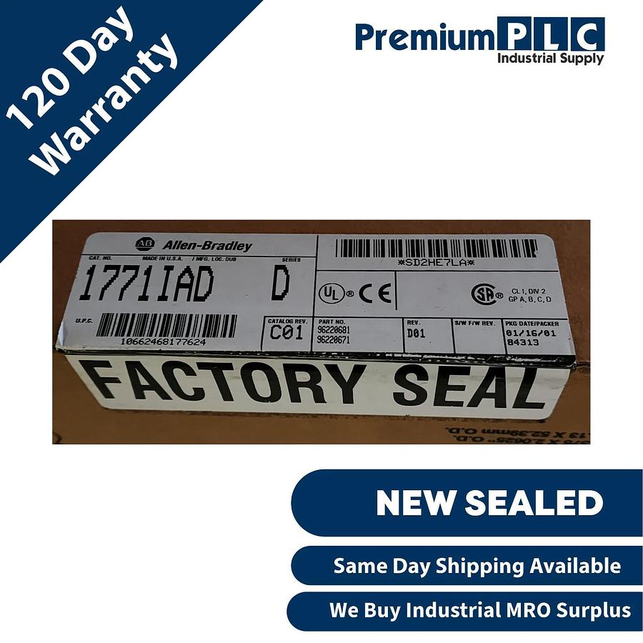 Used NEW SEALED ALLEN BRADLEY 1771-IAD /D PLC-5 16PT DIGITAL INPUT MODULE 1771IAD