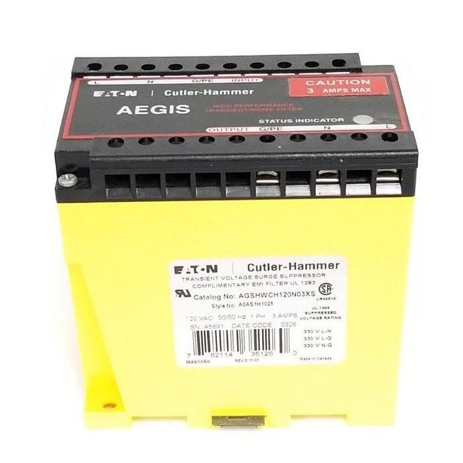 Used NEW EATON CUTLER-HAMMER AGSHWCH120N03XS FILTER A0AS1H1025, 120VAC, 3AMPS