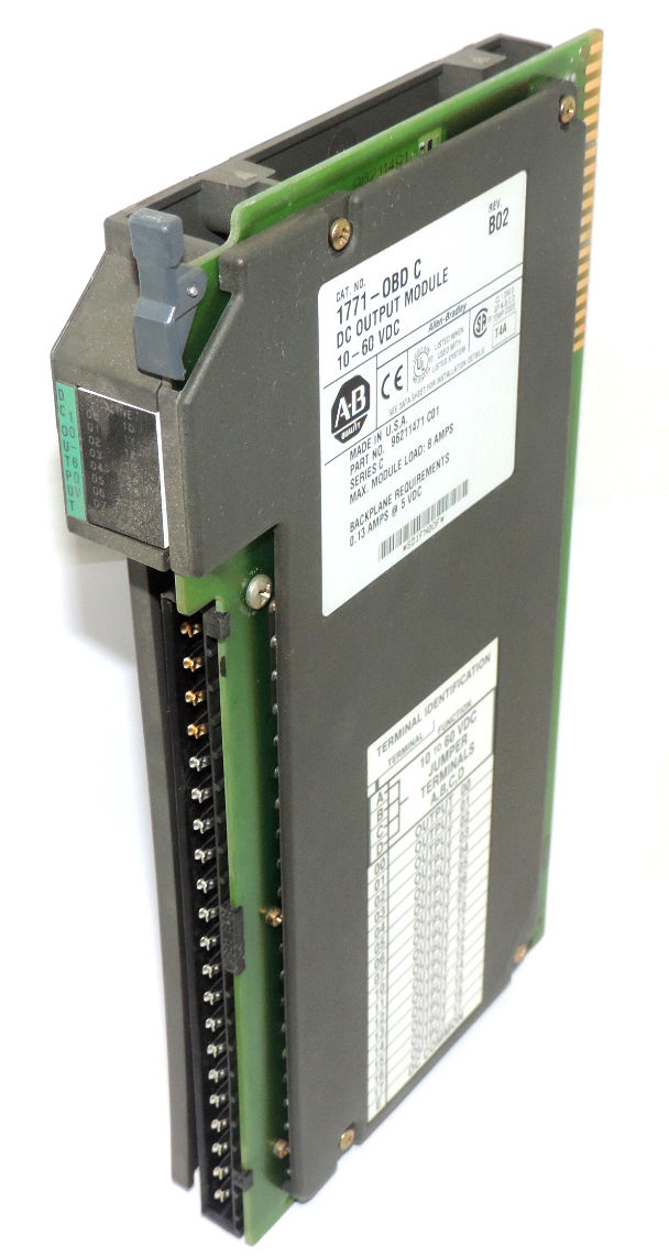 Used ALLEN BRADLEY 1771-OBD/C DC OUTPUT MODULE 1771OBD REV. B02, 10-60 VDC