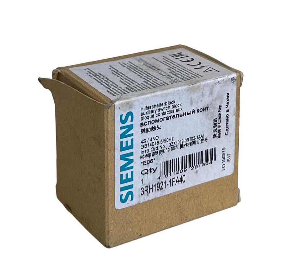 SIEMENS 3RH1921-1FA40 / 3RH19211FA40 AUXILIARY SWITCH CONTACT BLOCK 4S/4NO NSMP