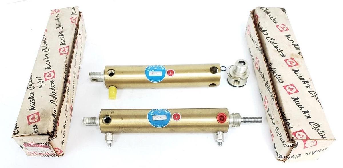Used LOT OF 2 ALLENAIR E-1-1/2 X 5 BC-D PNEUMATIC CYLINDERS TYPE E-BC, 1-1/2" X 5"