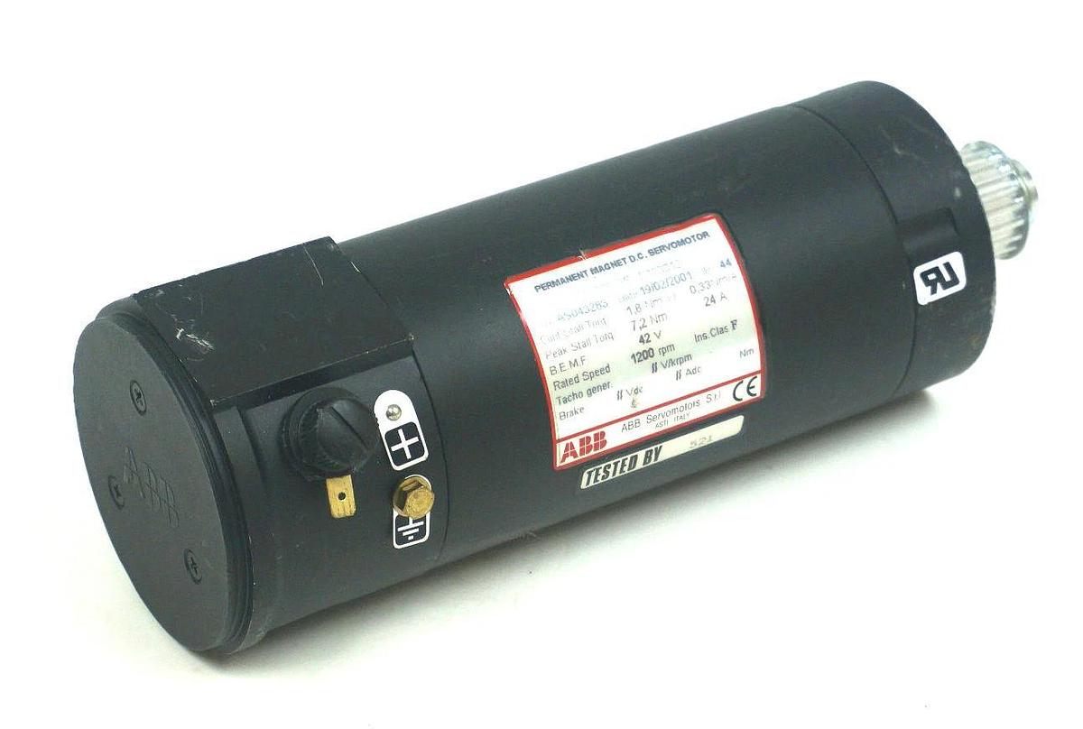 Used ABB 4414129285 E183012 PERMANENT MAGNET D.C. SERVOMOTOR 1200RPM, 24A, 42V