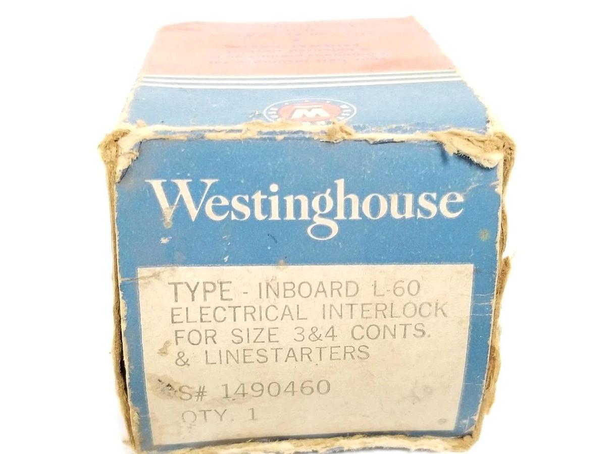 Used NIB WESTINGHOUSE 1490460 ELECTRICAL INTERLOCK L-60